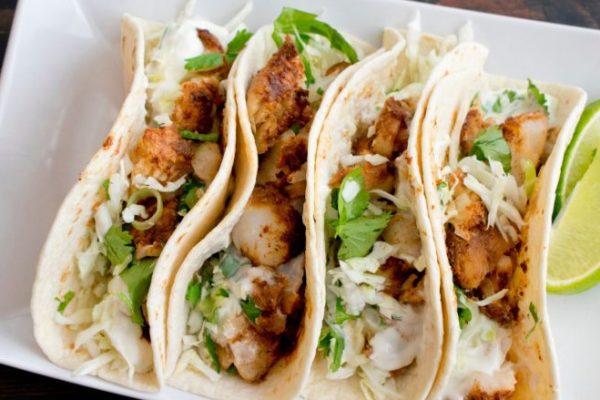 Fish Tacos with Cilantro Lime Slaw