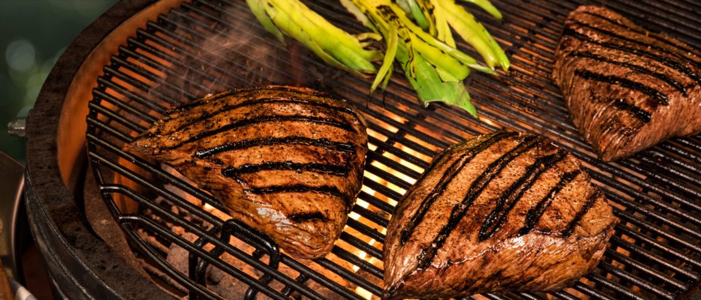 A flavorful and vibrant meal Coulotte steak on the grill