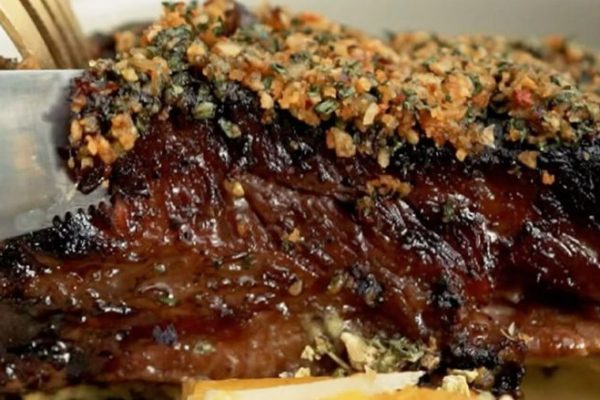Sous Vide Beef Short Ribs with Pomegranate Glaze and Chimichurri Crust