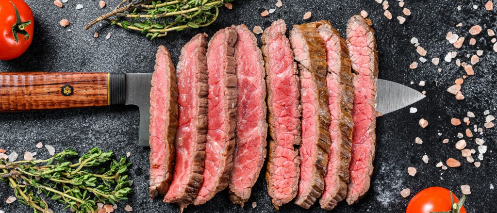 Grilled steak marinated in a soy balsamic glaze.
