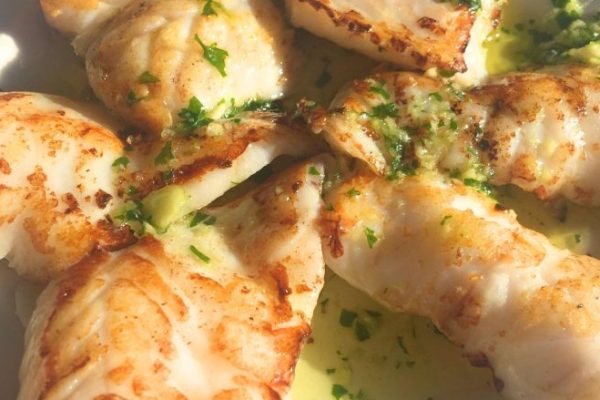 Monkfish with Lemon Butter Sauce