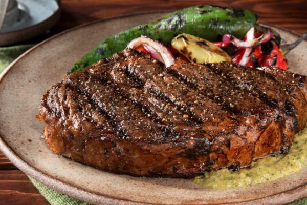 Ribeye Steak with Charred Scallion Sauce (stovetop version)