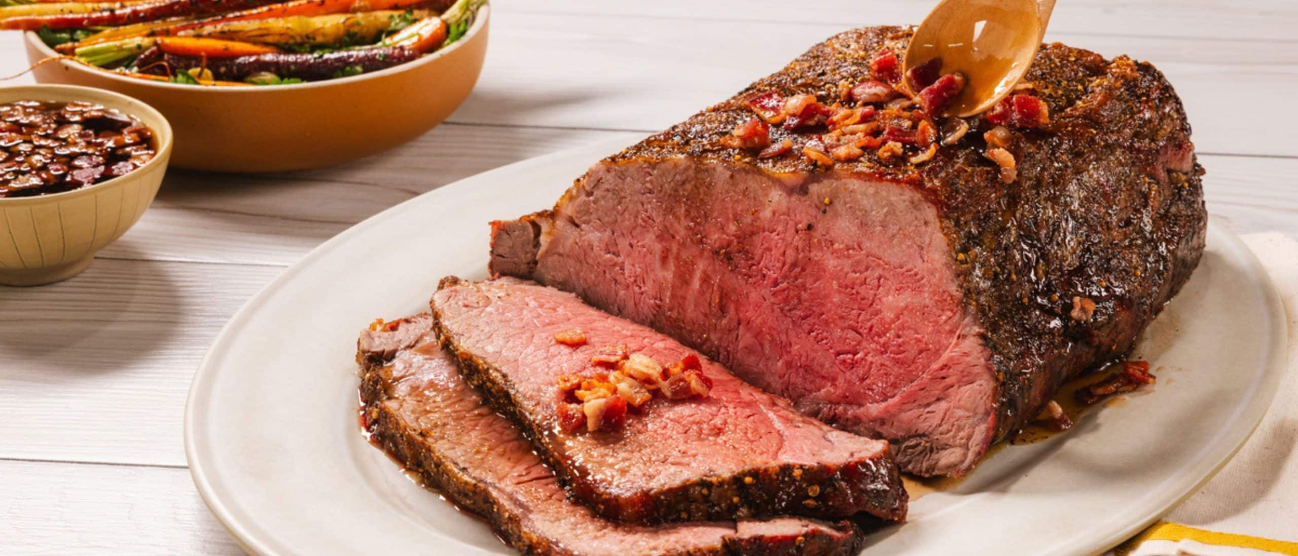 Strip Roast with Maple Bourbon Bacon Glaze