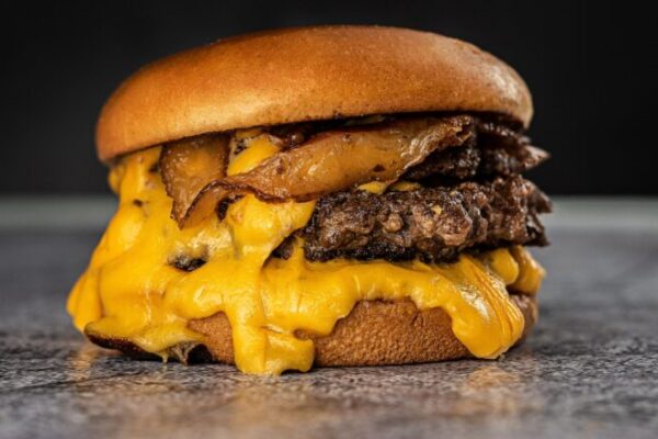 Bison Smash Burger with Candied Bacon