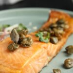 cooked salmon with capers